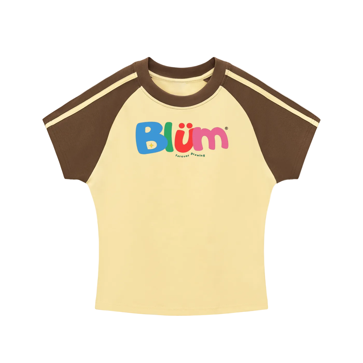 BLÜM® RAGLAN Y2K CROP TEE.